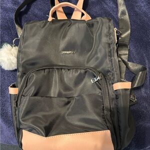 Jinpin Black and Pink Men's Backpack